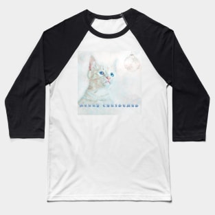 Christmas Kitten Baseball T-Shirt